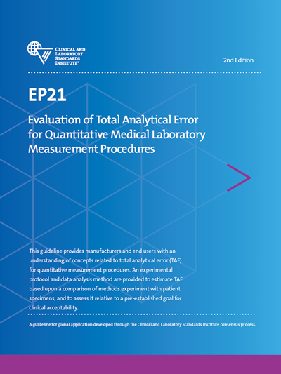 Evaluation of Total Analytical Error for Quantitative Medical Laboratory Measurement Procedures, 2nd Edition